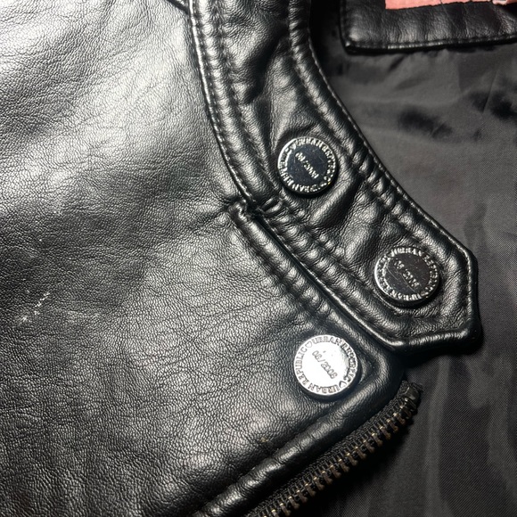 Urban Republic Girls Faux Black Leather Moto Jacket Size S 7/8 - Picture 5 of 13